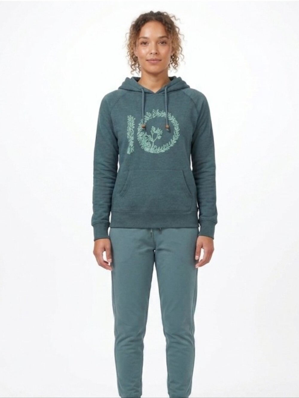 Tentree Women's Logo Hoodie Pullover Sweatshirt Teal